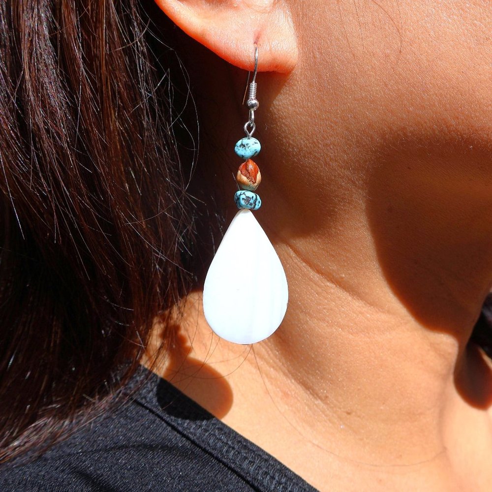Handcrafted Navajo Native‎ American Indian Jewelry Dangle Earrings**